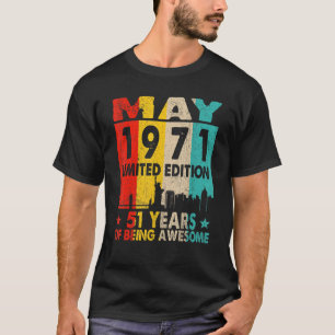 Phantastisch seit Mai 1971 51. Geburtstag Vintag R T-Shirt