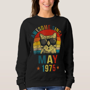 Phantastisch seit Mai 1975 47. Geburtstagskatze Sweatshirt