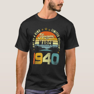 Phantastisch Seit März 1940 Vintag 82. Geburtstag  T-Shirt