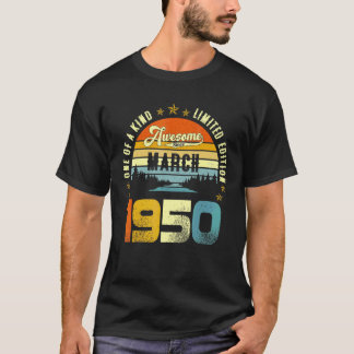 Phantastisch seit März 1950 Vintag 72. Geburtstag T-Shirt