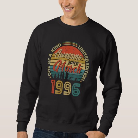 Phantastisch Seit März 1996 Vintag 26. Geburtstag Sweatshirt (Vorderseite)