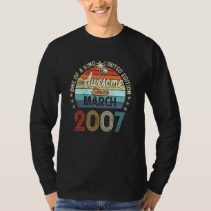 Phantastisch Seit März 2007 Vintag 15. Geburtstag T-Shirt