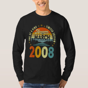 Phantastisch Seit März 2008 Vintag 14. Geburtstag T-Shirt