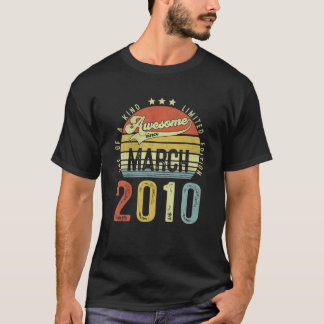Phantastisch Seit März 2010 Vintag 12. Geburtstag T-Shirt