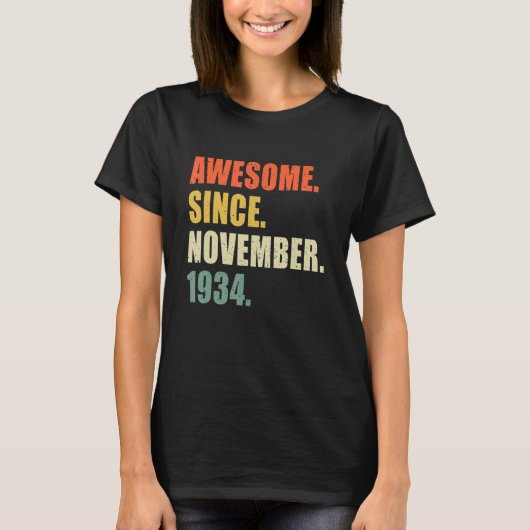 Phantastisch seit November 1934 88 Jahre T-Shirt (Vorderseite)