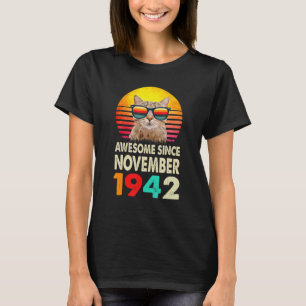 Phantastisch Seit November 1942 80. Geburtstag Cat T-Shirt