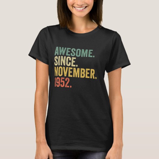 Phantastisch seit November 1952 70 Jahre alte Gesc T-Shirt (Vorderseite)
