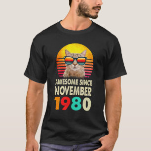 Phantastisch seit November 1980 42. Geburtstag Cat T-Shirt
