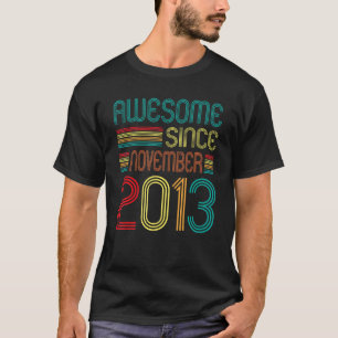 Phantastisch seit November 2013 9. Geburtstag Retr T-Shirt