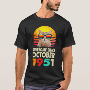 Phantastisch seit Oktober 1951 71. Geburtstag Cat  T-Shirt