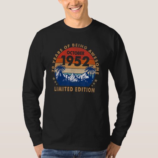Phantastisch seit Oktober 1952 70 Jahre alt 70 Jah T-Shirt (Vorderseite)