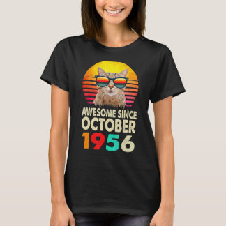 Phantastisch Seit Oktober 1956 66. Geburtstag Cat T-Shirt