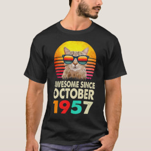 Phantastisch Seit Oktober 1957 65. Geburtstag Cat  T-Shirt
