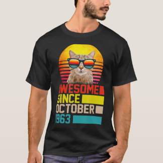 Phantastisch seit Oktober 1963 59. Geburtstag Cat T-Shirt