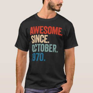 Phantastisch seit Oktober 1970 52. Geburtstag 52 J T-Shirt