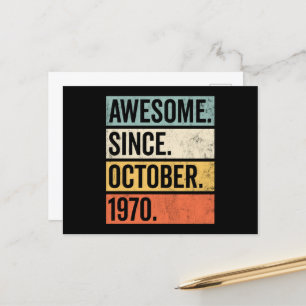 Phantastisch seit Oktober 1970 Geburtstag Postkarte