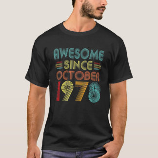 Phantastisch seit Oktober 1978 44 Jahre alt Vintag T-Shirt