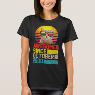 Phantastisch Seit Oktober 2000 22. Geburtstagskatz T-Shirt