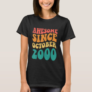Phantastisch seit Oktober 2000 Retro Groovy 22 Jah T-Shirt