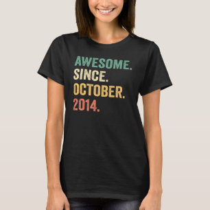 Phantastisch seit Oktober 2014 8. Geburtstag Junge T-Shirt
