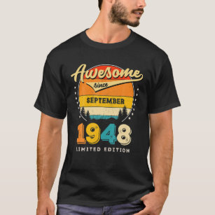 Phantastisch Seit September 1948 Vintager Geburtst T-Shirt