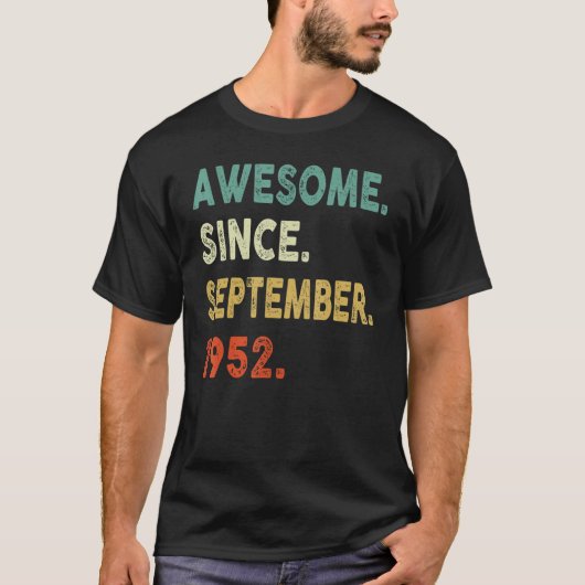 phantastisch seit September 1952 70 Jahre T-Shirt (Vorderseite)