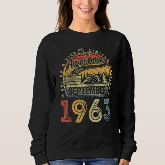 Phantastisch seit September 1963 Retro 60. Geburts Sweatshirt (Vorderseite)