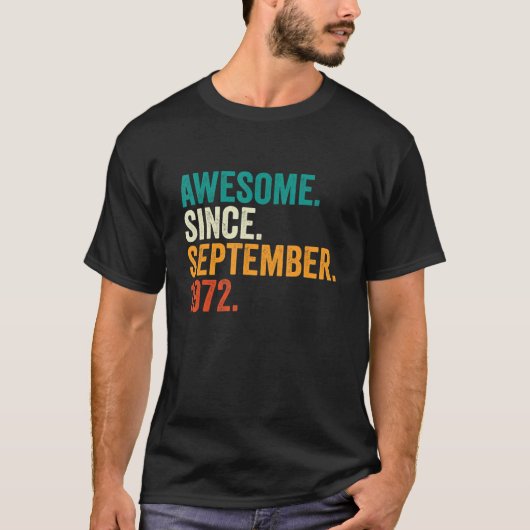 Phantastisch seit September 1972 50 Jahre alt 50. T-Shirt (Vorderseite)