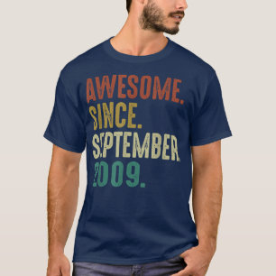 Phantastisch Seit September 2009 Vintag 13. Geburt T-Shirt