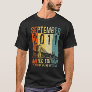 Phantastisch Seit September 2011 Vintag 11. Geburt T-Shirt