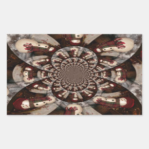 Phantastisch Snowman Rechteckiger Aufkleber