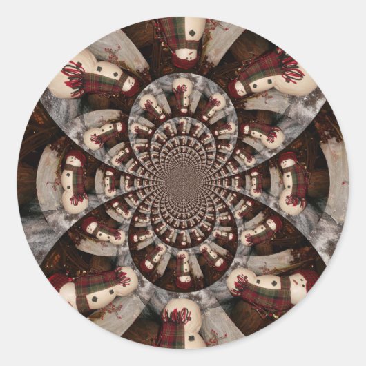 Phantastisch Snowman Runder Aufkleber (Vorderseite)