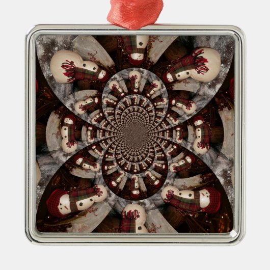 Phantastisch Snowman Silbernes Ornament (Vorne)