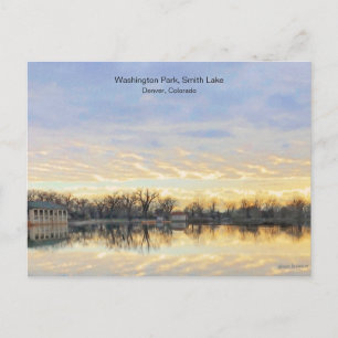 Phantastisch Sunset, Washington Park Lake, Denver Postkarte