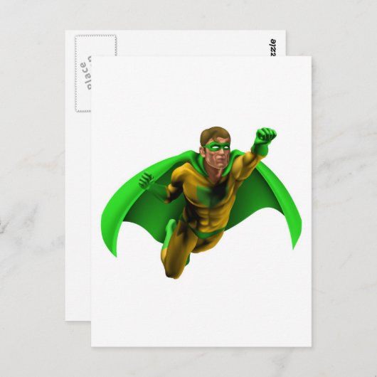 Phantastisch Superhero Illustration Postkarte (Vorne/Hinten)