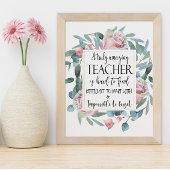 Phantastisch Teacher Bloral Scripting Poster