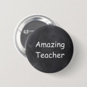 Phantastisch Teacher Chalkboard Design Geschenk Id Button (Vorne & Hinten)