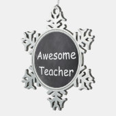 Phantastisch Teacher Chalkboard Design Geschenk Id Schneeflocken Zinn-Ornament (Rechts)