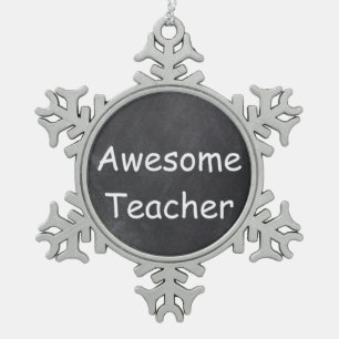Phantastisch Teacher Chalkboard Design Geschenk Id Schneeflocken Zinn-Ornament