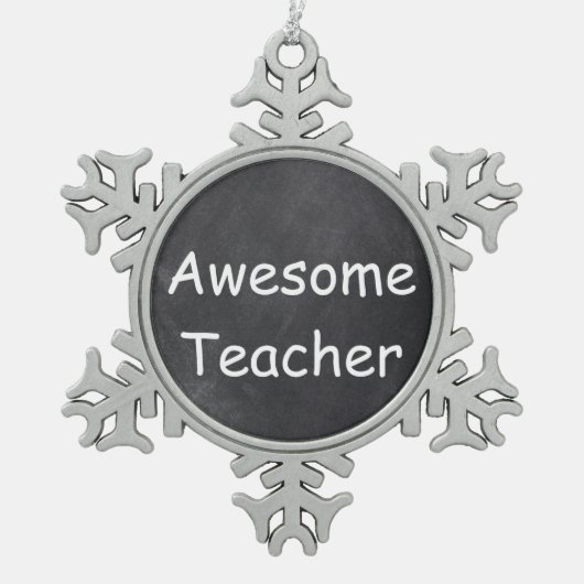 Phantastisch Teacher Chalkboard Design Geschenk Id Schneeflocken Zinn-Ornament (Vorderseite)