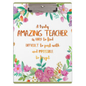 Phantastisch Teacher Wertschätzung Geschenk-Zeiche Klemmbrett (Vorderseite)