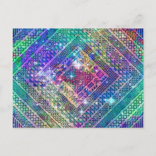 Phantastisch trendige aztec geometrische Diamantfo Postkarte (Vorderseite)