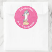 Phantastisch Trendy Unicorn Runder Aufkleber (Tasche)