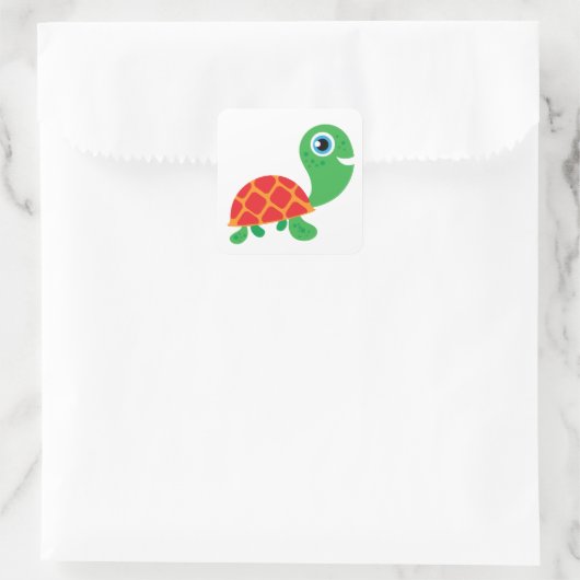 Phantastisch Turtle Quadratischer Aufkleber (Tasche)