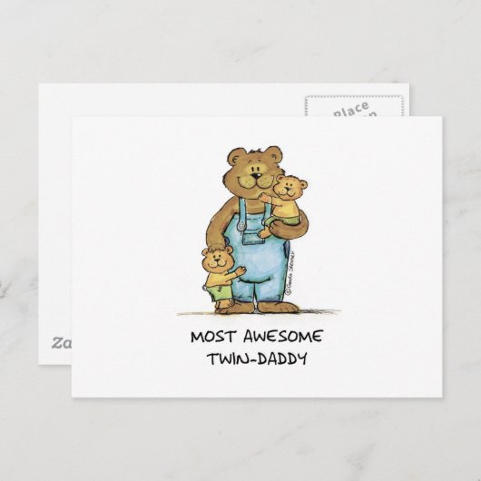 Phantastisch Twin Daddy Postkarte (Vorne/Hinten)