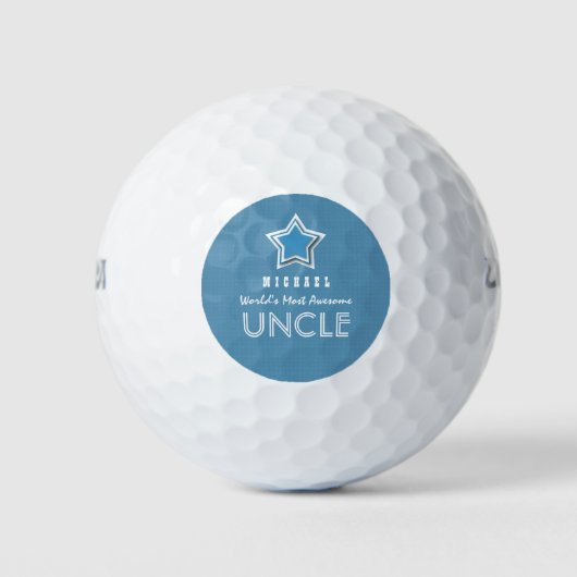 Phantastisch UNCLE Blue and White Star Individuell Golfball (Vorderseite)