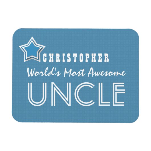 Phantastisch UNCLE Blue White mit Star und Name B3 Magnet (Horizontal)