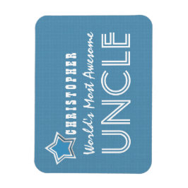 Phantastisch UNCLE Blue White mit Star und Name B3 Magnet