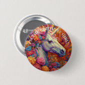 Phantastisch UNICORN Birthday GIRL Button (Vorne & Hinten)