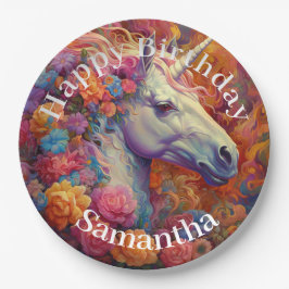 Phantastisch Unicorn Happy Birthday Pappteller